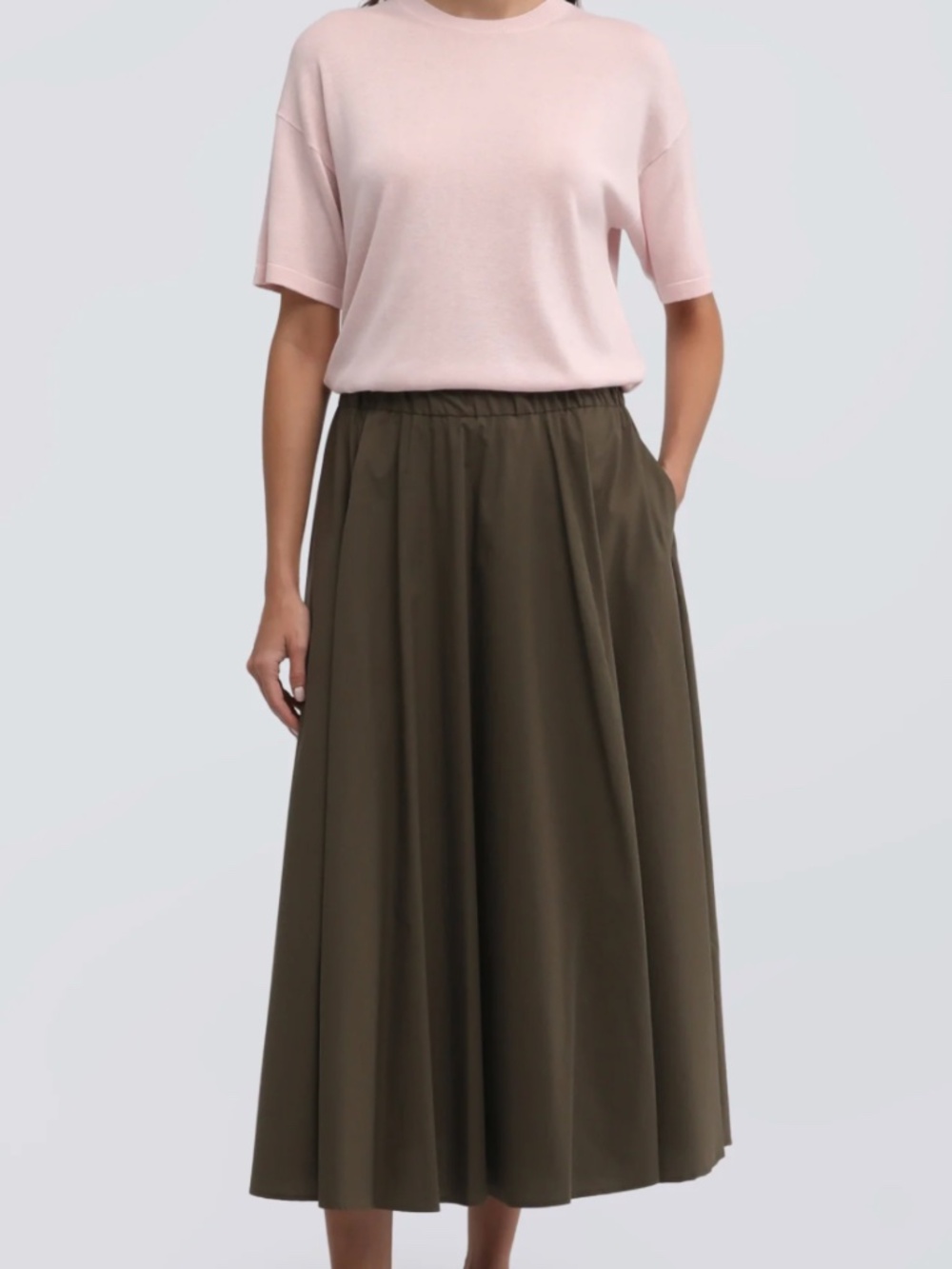 Aspesi COTTON POPLIN AND STRETCH NYLON SKIRT - Size EU40